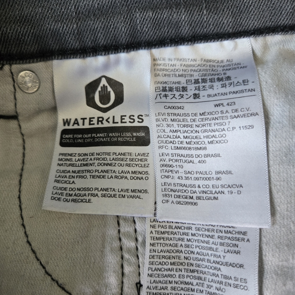 36x32 Levi's Slim Grey Denim Men's Jeans - Picture 4 of 5